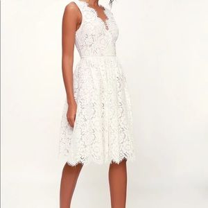 COPY - White Lulus Love Swept Skater Dress